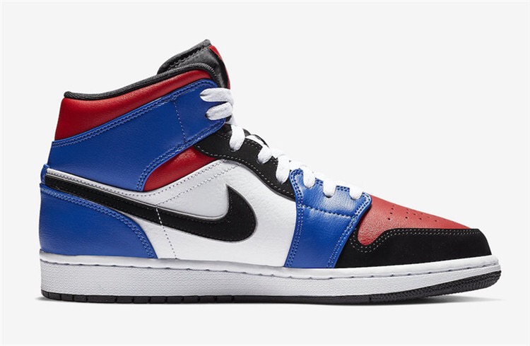 Women Air Jordan 1 Top3 Blue Red Black White Shoes